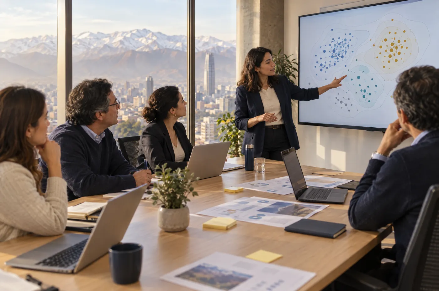 Equipo directivo en una sesión de trabajo de consultoría